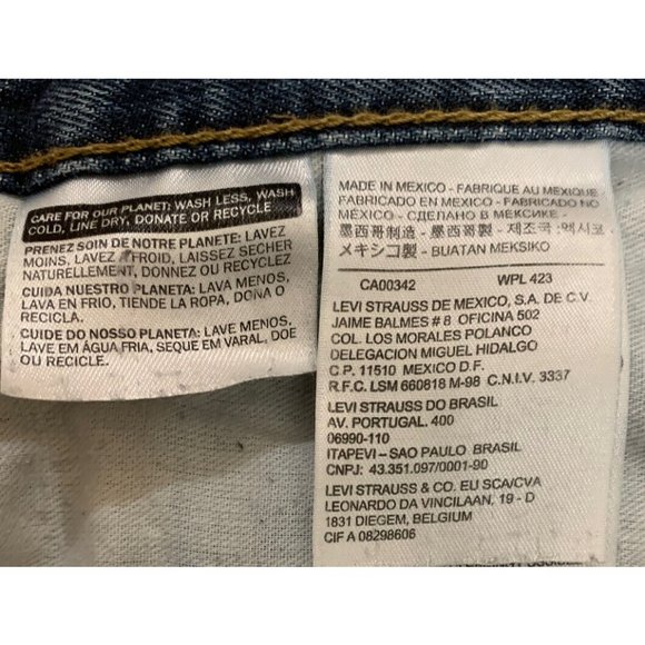 Levis 505 Regular Fit Blue Distressed 33x32 Men’s Jeans Ripped - Picture 12 of 14